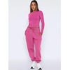 image:imageANRABESS Womens 2 Piece Sweatsuits Long Sleeve Tight Shirt Tops Joggers Fleece Sweatpants Sets 2026 Fall Sweat Lounge OutfitsHot Pink