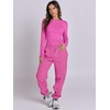 image:imageANRABESS Womens 2 Piece Sweatsuits Long Sleeve Tight Shirt Tops Joggers Fleece Sweatpants Sets 2026 Fall Sweat Lounge OutfitsHot Pink