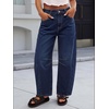 image:imageANRABESS Womens Barrel Jeans Mid Rise Wide Leg Denim Pants Casual Baggy Relaxed Fit Y2K Streetwear Boyfriend Ankle LengthDark Blue