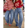 image:imageANRABESS Womens Barrel Jeans Mid Rise Wide Leg Denim Pants Casual Baggy Relaxed Fit Y2K Streetwear Boyfriend Ankle LengthLight Blue