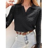 image:imageANRABESS Womens Cable Knit Sweaters Long Sleeve V Neck Sweater Tops Casual Pullover Polo Shirts Fall Fashion OutfitsBlack