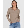 image:imageANRABESS Womens Cable Knit Sweaters Long Sleeve V Neck Sweater Tops Casual Pullover Polo Shirts Fall Fashion OutfitsBright Tan