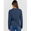image:imageANRABESS Womens Cable Knit Sweaters Long Sleeve V Neck Sweater Tops Casual Pullover Polo Shirts Fall Fashion OutfitsDeep Blue