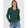 image:imageANRABESS Womens Cable Knit Sweaters Long Sleeve V Neck Sweater Tops Casual Pullover Polo Shirts Fall Fashion OutfitsDeep Green