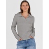 image:imageANRABESS Womens Cable Knit Sweaters Long Sleeve V Neck Sweater Tops Casual Pullover Polo Shirts Fall Fashion OutfitsGrey
