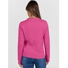 image:imageANRABESS Womens Cable Knit Sweaters Long Sleeve V Neck Sweater Tops Casual Pullover Polo Shirts Fall Fashion OutfitsHot Pink