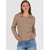image:imageANRABESS Womens Cable Knit Sweaters Long Sleeve V Neck Sweater Tops Casual Pullover Polo Shirts Fall Fashion OutfitsKhaki