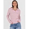 image:imageANRABESS Womens Cable Knit Sweaters Long Sleeve V Neck Sweater Tops Casual Pullover Polo Shirts Fall Fashion OutfitsPink