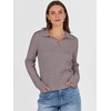 image:imageANRABESS Womens Cable Knit Sweaters Long Sleeve V Neck Sweater Tops Casual Pullover Polo Shirts Fall Fashion OutfitsPurple Taupe