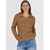 image:imageANRABESS Womens Cable Knit Sweaters Long Sleeve V Neck Sweater Tops Casual Pullover Polo Shirts Fall Fashion OutfitsTan