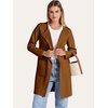 image:imageANRABESS Womens Cardigan Sweater Open Front Knit Long Coatigan Dressy Casual Jacket Coat 2026 Fall Outfits Classy ClothesCaramel