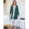 image:imageANRABESS Womens Cardigan Sweater Open Front Knit Long Coatigan Dressy Casual Jacket Coat 2026 Fall Outfits Classy ClothesOpal Green