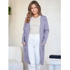 image:imageANRABESS Womens Cardigan Sweater Open Front Knit Long Coatigan Dressy Casual Jacket Coat 2026 Fall Outfits Classy ClothesPurple Gray