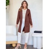 image:imageANRABESS Womens Cardigan Sweater Open Front Knit Long Coatigan Dressy Casual Jacket Coat 2026 Fall Outfits Classy ClothesRed Brown