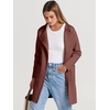 image:imageANRABESS Womens Cardigan Sweater Open Front Knit Long Coatigan Dressy Casual Jacket Coat 2026 Fall Outfits Classy ClothesRed Brown