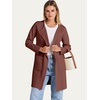 image:imageANRABESS Womens Cardigan Sweater Open Front Knit Long Coatigan Dressy Casual Jacket Coat 2026 Fall Outfits Classy ClothesRed Brown