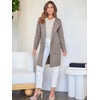 image:imageANRABESS Womens Cardigan Sweater Open Front Knit Long Coatigan Dressy Casual Jacket Coat 2026 Fall Outfits Classy ClothesTaupe