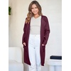 image:imageANRABESS Womens Cardigan Sweater Open Front Knit Long Coatigan Dressy Casual Jacket Coat 2026 Fall Outfits Classy ClothesWine Red