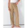 image:imageANRABESS Womens Casual Pants Summer High Waist Drawstring Loose Fit 2026 Beach Lightweight Comfy Lounge Trousers with PocketsBeige
