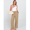 image:imageANRABESS Womens Casual Pants Summer High Waist Drawstring Loose Fit 2026 Beach Lightweight Comfy Lounge Trousers with PocketsBeige