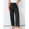 image:imageANRABESS Womens Casual Pants Summer High Waist Drawstring Loose Fit 2026 Beach Lightweight Comfy Lounge Trousers with PocketsBlack