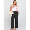 image:imageANRABESS Womens Casual Pants Summer High Waist Drawstring Loose Fit 2026 Beach Lightweight Comfy Lounge Trousers with PocketsBlack