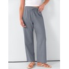 image:imageANRABESS Womens Casual Pants Summer High Waist Drawstring Loose Fit 2026 Beach Lightweight Comfy Lounge Trousers with PocketsGrey
