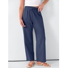 image:imageANRABESS Womens Casual Pants Summer High Waist Drawstring Loose Fit 2026 Beach Lightweight Comfy Lounge Trousers with PocketsNavy Blue