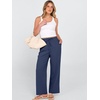 image:imageANRABESS Womens Casual Pants Summer High Waist Drawstring Loose Fit 2026 Beach Lightweight Comfy Lounge Trousers with PocketsNavy Blue