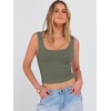 image:imageANRABESS Womens Crop Tank Tops Soft Breathable Ribbed Slim Fit Comfy for BasicCasualGoing OutampDaily WearArmy Green