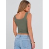 image:imageANRABESS Womens Crop Tank Tops Soft Breathable Ribbed Slim Fit Comfy for BasicCasualGoing OutampDaily WearArmy Green