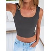 image:imageANRABESS Womens Crop Tank Tops Soft Breathable Ribbed Slim Fit Comfy for BasicCasualGoing OutampDaily WearCharcoal