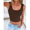 image:imageANRABESS Womens Crop Tank Tops Soft Breathable Ribbed Slim Fit Comfy for BasicCasualGoing OutampDaily WearCoffee