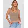 image:imageANRABESS Womens Crop Tank Tops Soft Breathable Ribbed Slim Fit Comfy for BasicCasualGoing OutampDaily WearDark Khaki