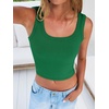 image:imageANRABESS Womens Crop Tank Tops Soft Breathable Ribbed Slim Fit Comfy for BasicCasualGoing OutampDaily WearGreen
