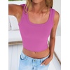 image:imageANRABESS Womens Crop Tank Tops Soft Breathable Ribbed Slim Fit Comfy for BasicCasualGoing OutampDaily WearHot Pink