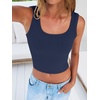 image:imageANRABESS Womens Crop Tank Tops Soft Breathable Ribbed Slim Fit Comfy for BasicCasualGoing OutampDaily WearNavy Blue