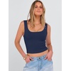 image:imageANRABESS Womens Crop Tank Tops Soft Breathable Ribbed Slim Fit Comfy for BasicCasualGoing OutampDaily WearNavy Blue