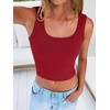 image:imageANRABESS Womens Crop Tank Tops Soft Breathable Ribbed Slim Fit Comfy for BasicCasualGoing OutampDaily WearRed