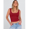 image:imageANRABESS Womens Crop Tank Tops Soft Breathable Ribbed Slim Fit Comfy for BasicCasualGoing OutampDaily WearRed