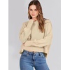 image:imageANRABESS Womens Cropped Sweaters Oversized Crewneck Long Batwing Sleeve Side Slit Ribbed Knit Pullover Tops 2026 Fall ClothesApricot