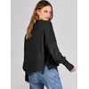 image:imageANRABESS Womens Cropped Sweaters Oversized Crewneck Long Batwing Sleeve Side Slit Ribbed Knit Pullover Tops 2026 Fall ClothesBlack