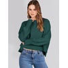 image:imageANRABESS Womens Cropped Sweaters Oversized Crewneck Long Batwing Sleeve Side Slit Ribbed Knit Pullover Tops 2026 Fall ClothesDark Green