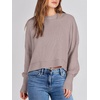 image:imageANRABESS Womens Cropped Sweaters Oversized Crewneck Long Batwing Sleeve Side Slit Ribbed Knit Pullover Tops 2026 Fall ClothesRed Apricot