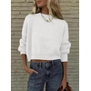 image:imageANRABESS Womens Cropped Sweaters Oversized Crewneck Long Batwing Sleeve Side Slit Ribbed Knit Pullover Tops 2026 Fall ClothesWhite