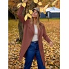 image:imageANRABESS Womens Long Cardigans Sweater 2026 Fall Dressy Casual Lapel Knit Warm Trench Coatigan Oversized Blazer Jacket CoatCoffee