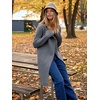 image:imageANRABESS Womens Long Cardigans Sweater 2026 Fall Dressy Casual Lapel Knit Warm Trench Coatigan Oversized Blazer Jacket CoatDark Grey