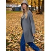 image:imageANRABESS Womens Long Cardigans Sweater 2026 Fall Dressy Casual Lapel Knit Warm Trench Coatigan Oversized Blazer Jacket CoatDark Grey
