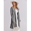 image:imageANRABESS Womens Long Cardigans Sweater 2026 Fall Dressy Casual Lapel Knit Warm Trench Coatigan Oversized Blazer Jacket CoatLight Grey