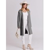 image:imageANRABESS Womens Long Cardigans Sweater 2026 Fall Dressy Casual Lapel Knit Warm Trench Coatigan Oversized Blazer Jacket CoatLight Grey